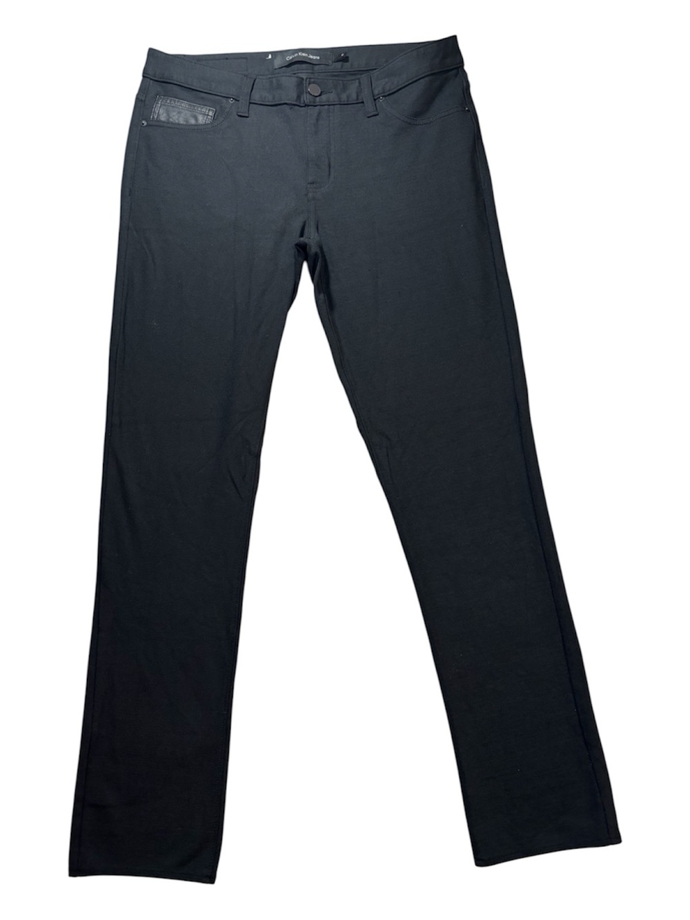 Calvin Klein Pants, Size 12, Soft, Slim, Vegan Leather Pocket, Stretch, 31x28